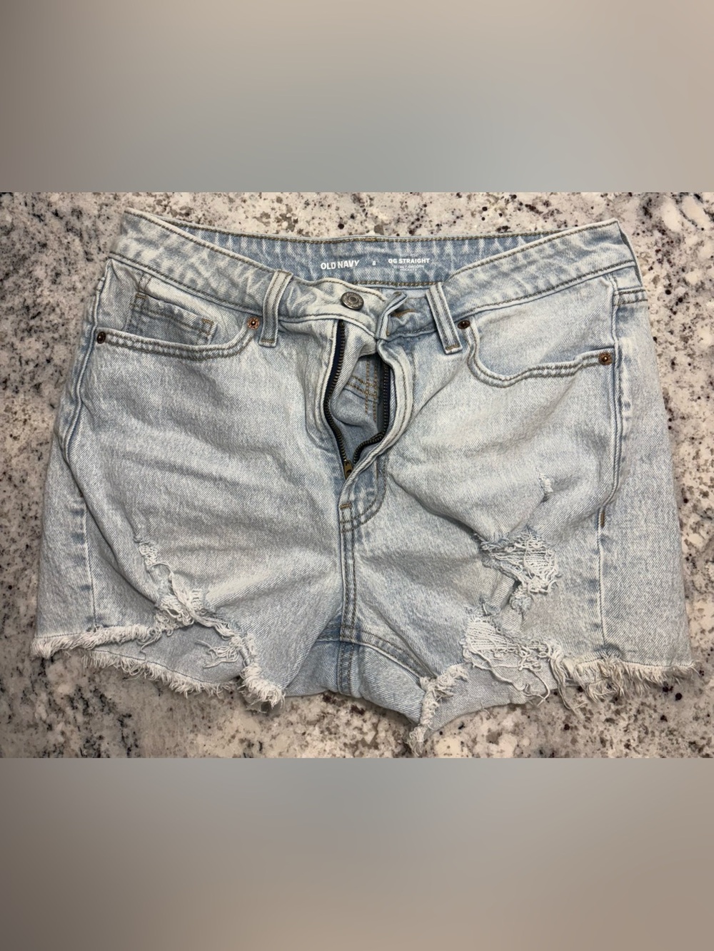 Old Navy Light Wash Distressed Denim Shorts